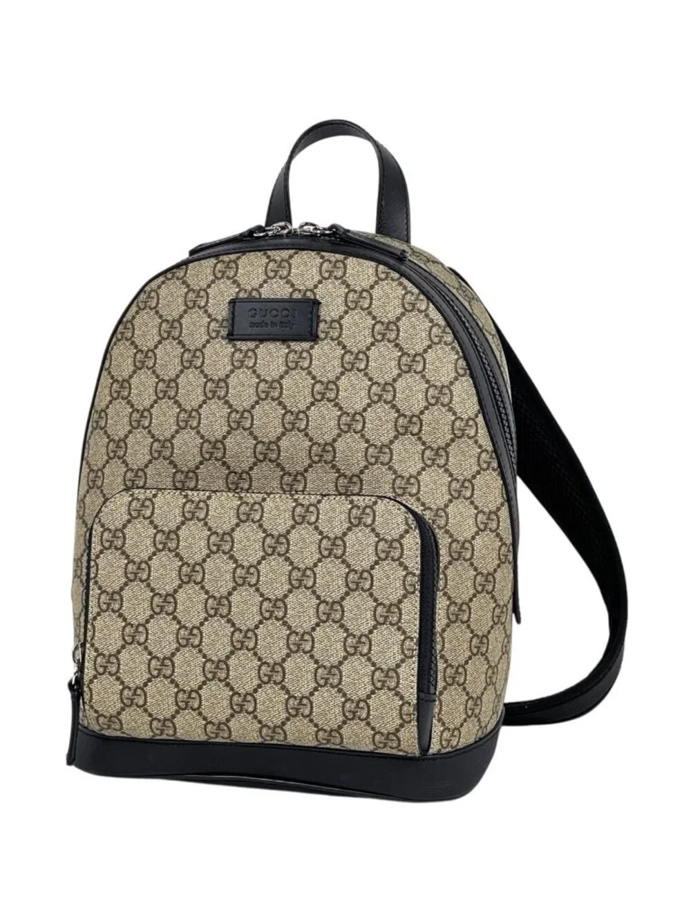 Gucci GG Pattern Backpack Supreme Beige Black Gucci GG Supreme Monogram Medium Ophidia Double Buckle  main image 4